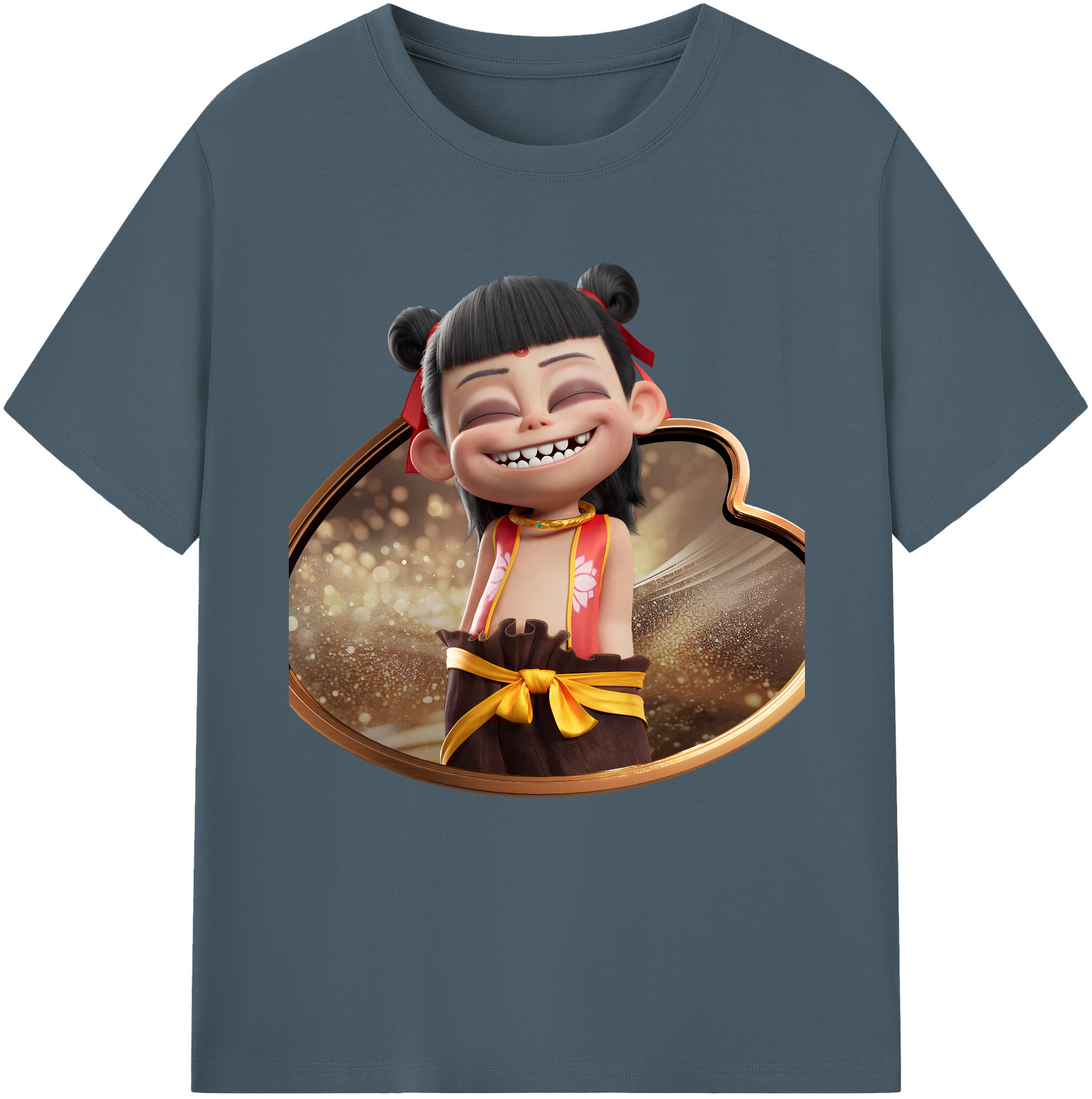 （画像用） Ne Zha 2 ナタ 魔童の大暴れ 綿100％半袖Tシャツ（フロントプリント）